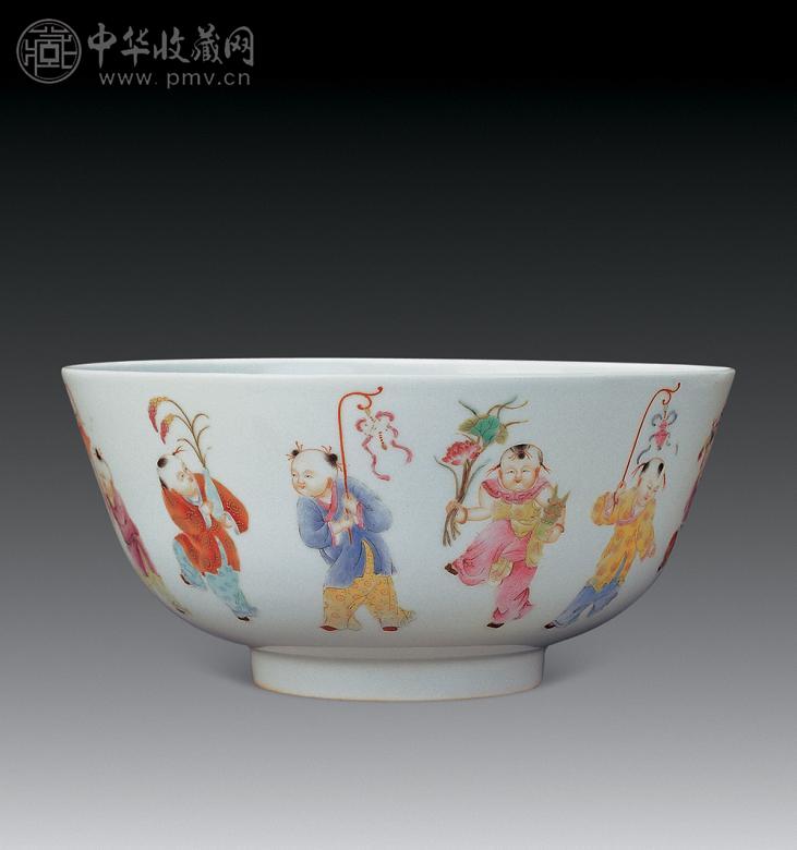 清 粉彩婴戏图大碗