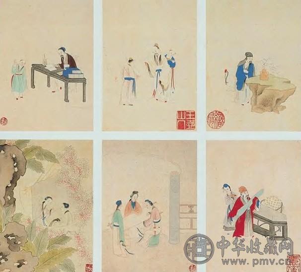 改琦 仕女高士图 册页(23开选8)