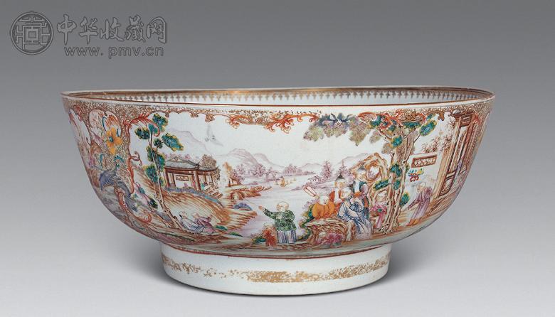 清乾隆 粉彩人物故事大碗