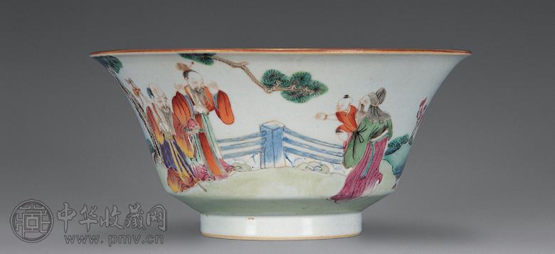 清乾隆 粉彩福禄寿图碗