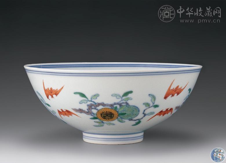 清雍正 斗彩福寿碗