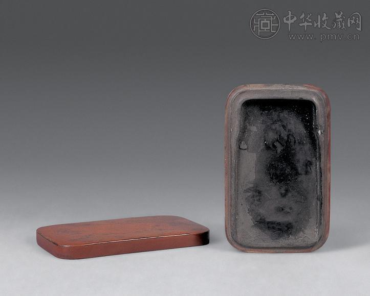 清 芦葵生款漆砂砚