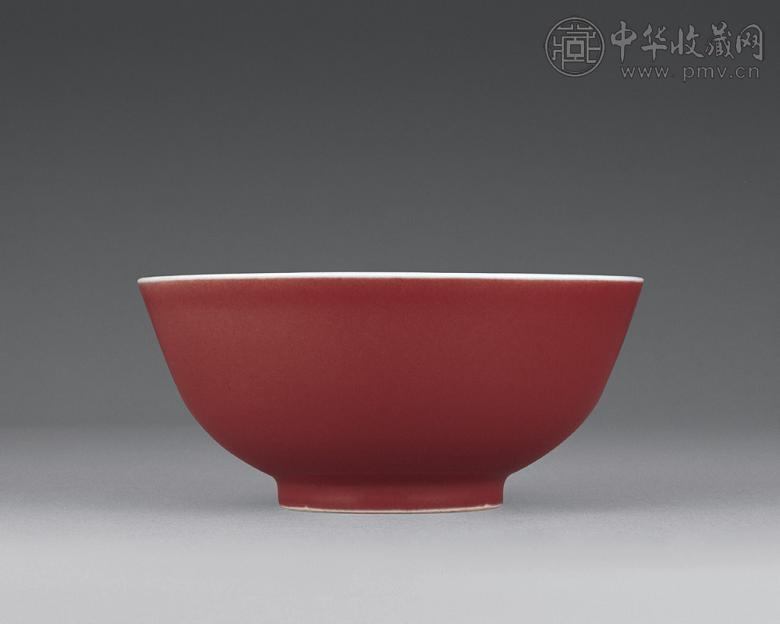 清嘉庆 祭红釉碗