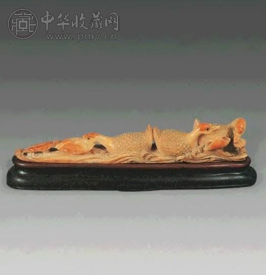 清末 象牙三鹅笔架