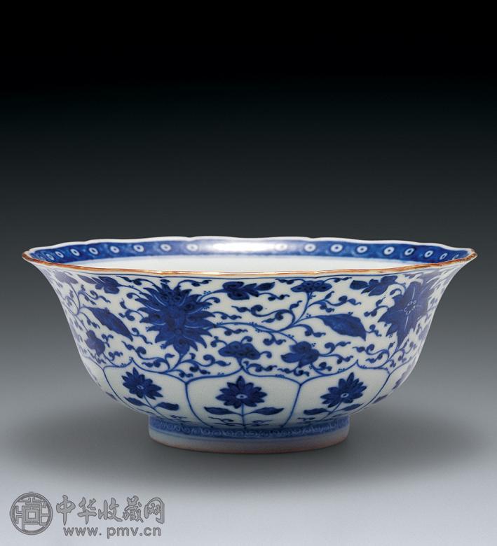 清康熙 青花莲花口碗
