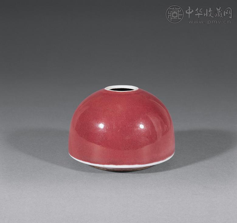 清中期 霁红釉水盂