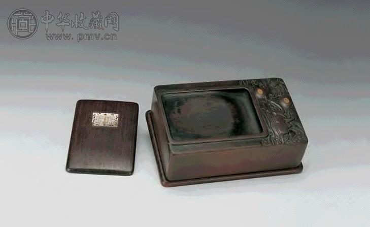 清 端石雕福禄万代纹砚