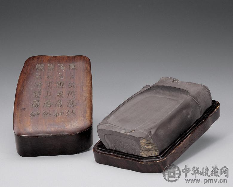 清中期 端石雕竹节形砚