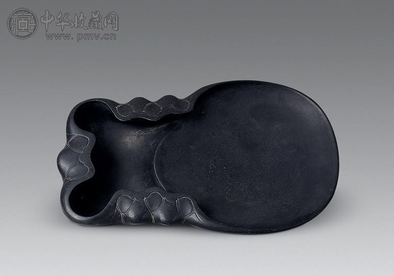 清 蝉形歙砚