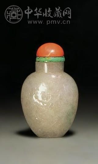 翡翠雕一团和气鼻烟壶