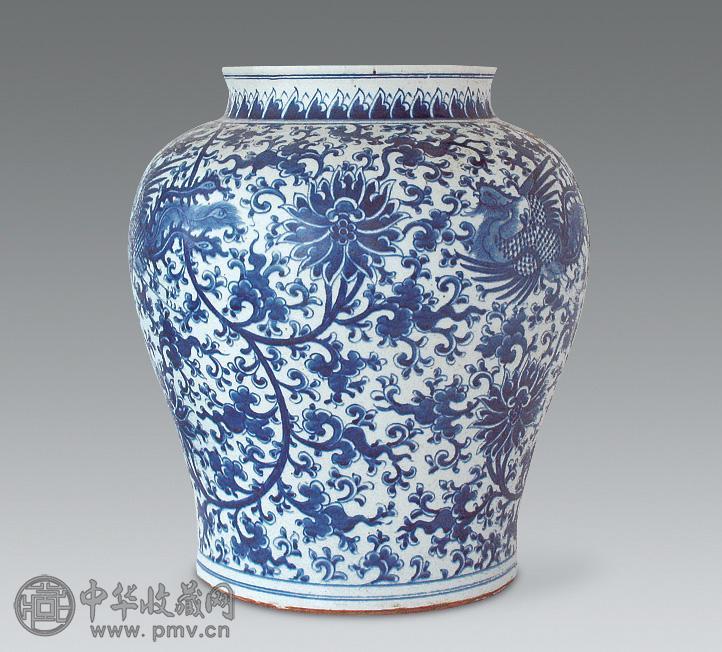 清青花缠枝莲风纹将军罐收藏资讯|艺术家|书画家|书画名人|书法家-中华