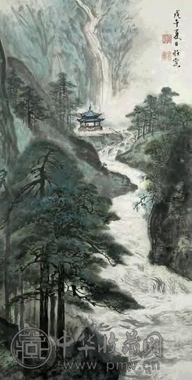 近现代 溥佺 青山流水 轴