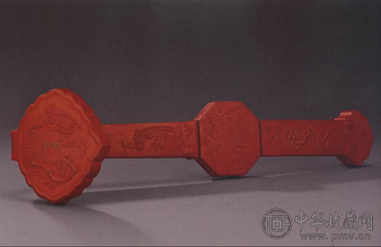 清康熙 朱砂如意形墨