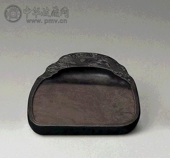 清中期 端石随形雕云龙纹砚