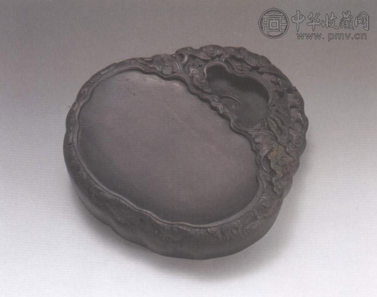 清 端石云蝠随形砚