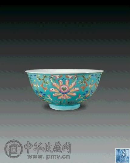 清乾隆松石绿地粉彩西番莲纹碗收藏资讯|艺术家|书画家|书画名人|书法家