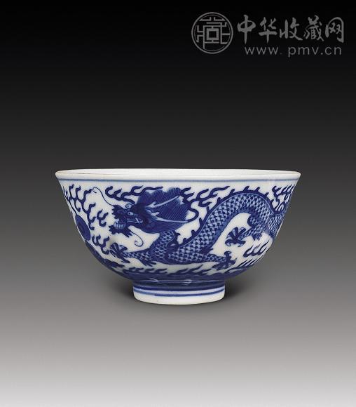 清光绪 青花龙纹碗