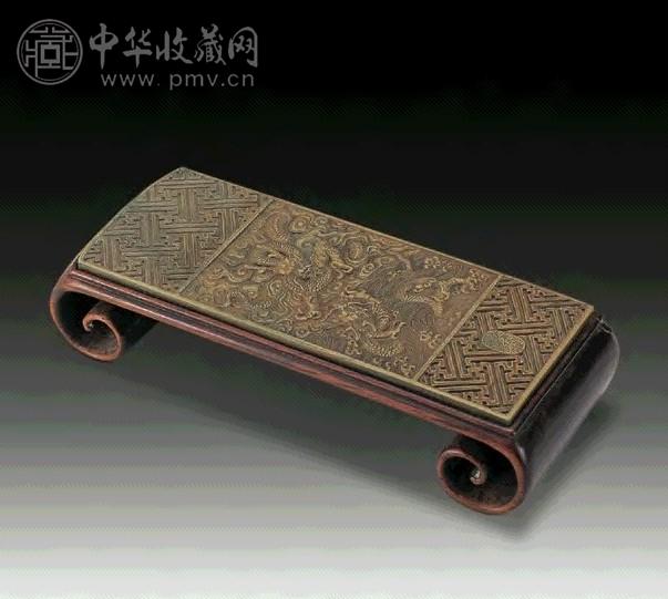 清 松花石教子成龙墨床