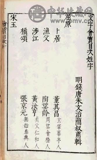 1608年 文字会宝不分卷