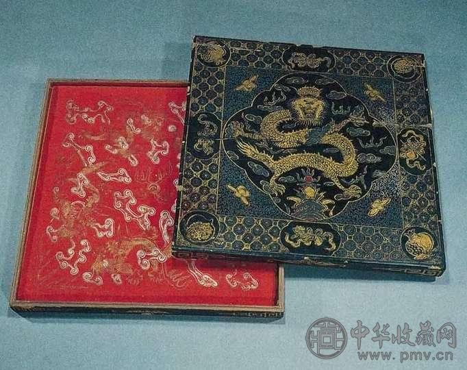 清晚期 金绘云龙宫绢(1盒50张)