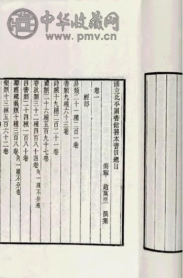 赵万里撰 国立北平图书管善本书目总目四卷