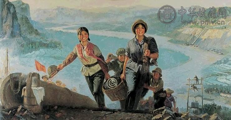 张石培 1974年 要让河水上山坡 布面油画