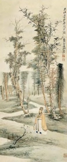张大千 近现代 东坡居士闲步图 轴