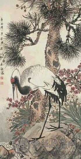 吴观岱 辛酉(1921年)作 松鹤 立轴 设色纸本