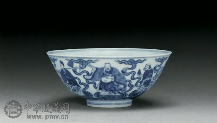 清乾隆 青花八仙人物图碗