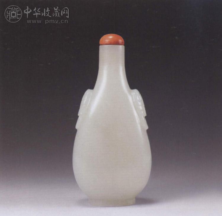 清中期 白玉兽耳鼻烟壶
