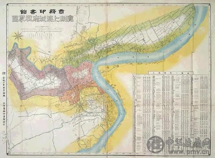 清宣统 实测上海城厢租界图