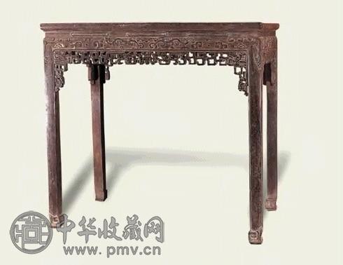 清乾隆 红木透雕花牙长桌