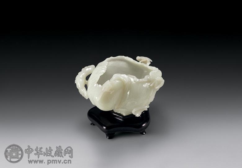 清中期 白玉荷叶式洗