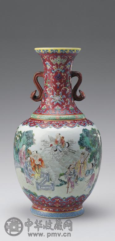 清嘉庆粉彩八仙人物图双耳瓶收藏资讯|艺术家|书画家|书画名人|书法家