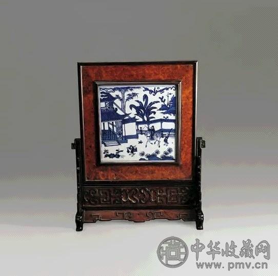 明嘉靖 青花“状元及第”图插屏