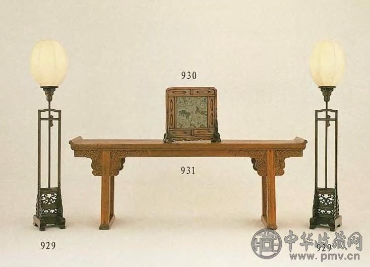 清中期 榆木绿石座屏