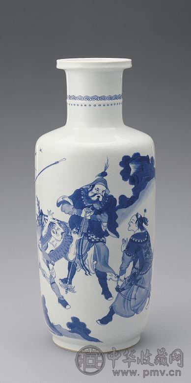 清康熙青花人物故事图棒槌瓶收藏资讯|艺术家|书画家|书画名人|书法家