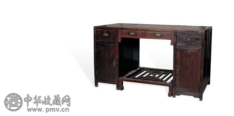 清末 左木写字台 脚榻(2件)