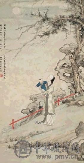 张熙 1943年作 戏婴图 轴 设色纸本