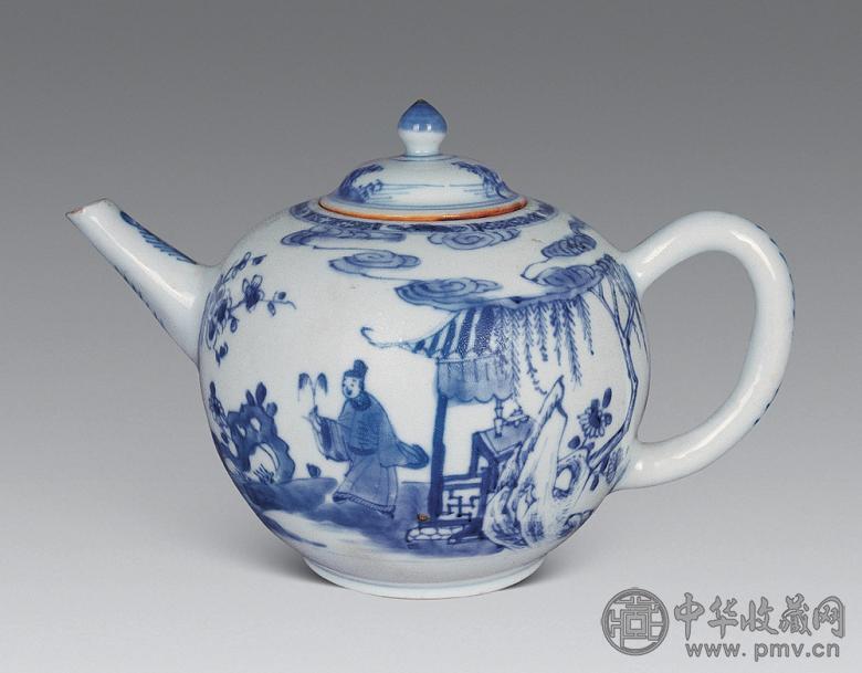 清雍正 青花人物故事茶壶