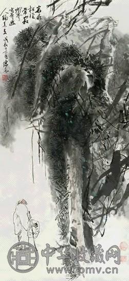 方增先 松径幽人 立轴 设色纸本