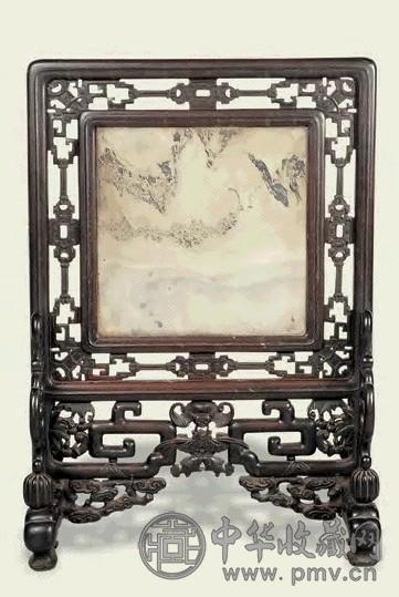 清中期 苏做透雕理石插屏