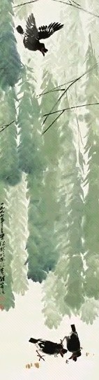 叶绿野 1997年作 柳荫图 立轴 设色纸本