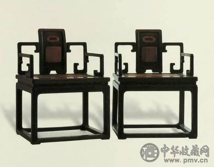清中期 鸡翅木拐子扶手椅(1对)
