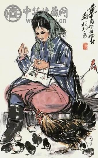 黄胄 1973年作 小憩 镜心 设色纸本