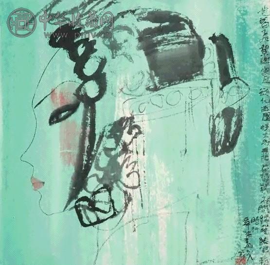 吴华仑 花旦 立轴 设色纸本