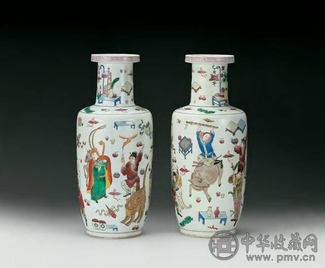 中国古美術/粉彩人物花瓶 【光緒年製】在銘/F 中国古美術/粉彩人物花瓶 【光緒年製】在銘/F 中国古美術/