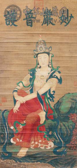 郎世宁 观音 立轴 设色绢本