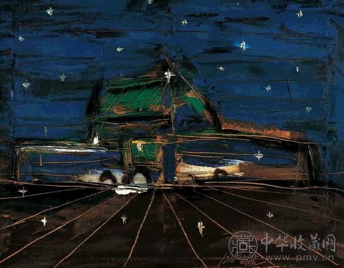 刘锋植1998年天安门的星空布面油画收藏资讯|艺术家|书画家|书画名人