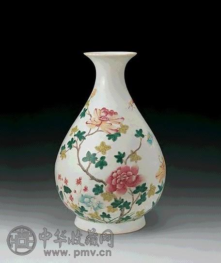 清宣统粉彩花蝶玉壶春瓶收藏资讯|艺术家|书画家|书画名人|书法家-中华